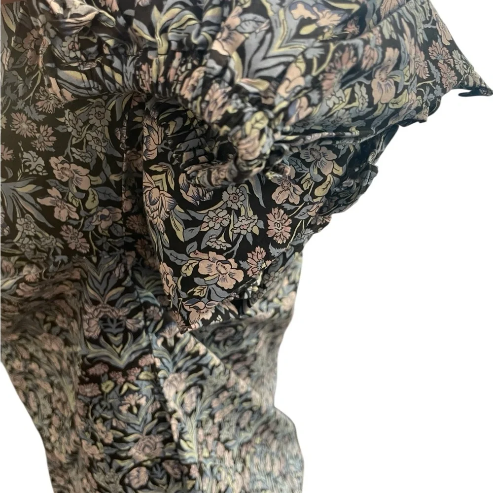 J. CREW Sambourne Liberty Fabric Puff Ruffle Sleeve Floral Blouse